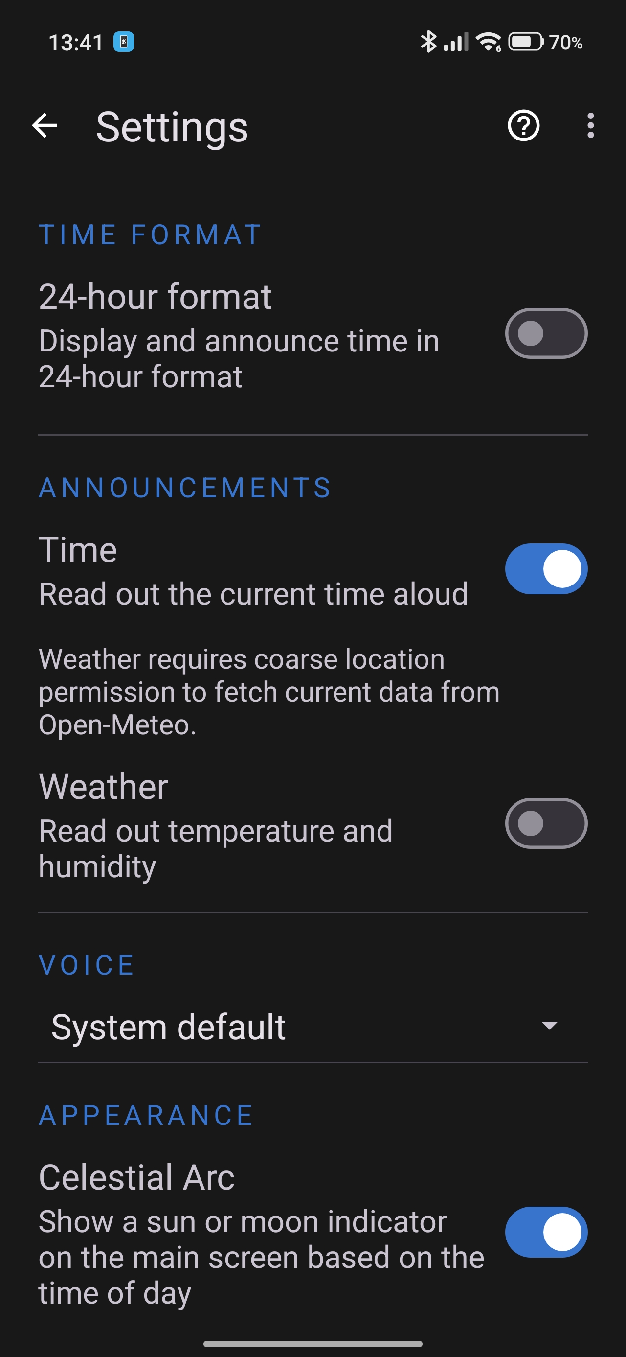 Alarm Announcer Pro — settings